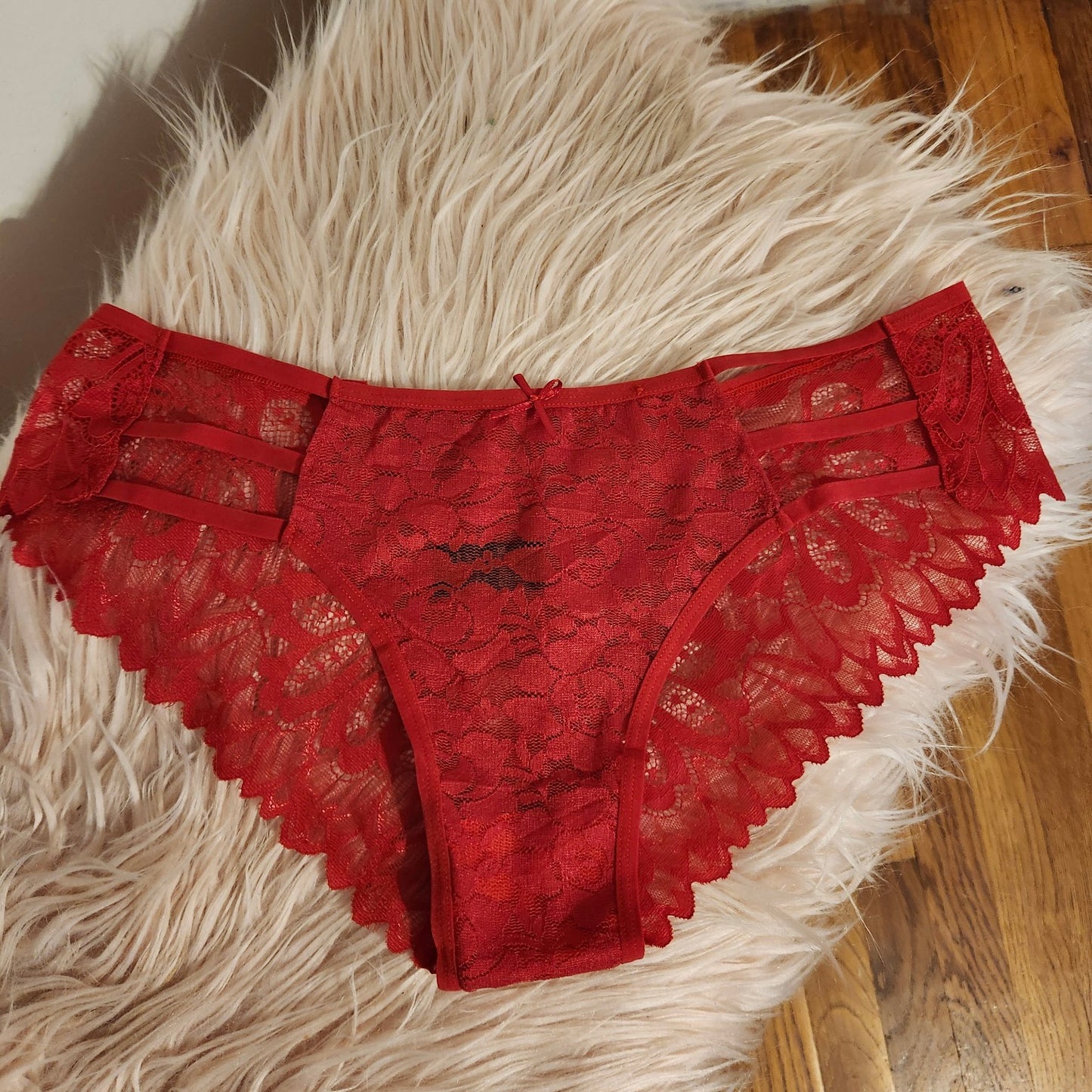 Cherry Red Lace Panties